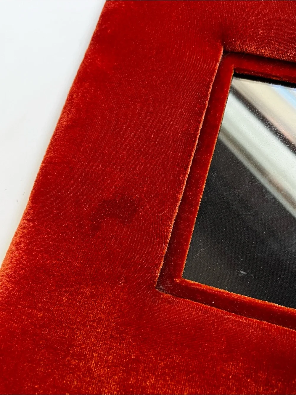 Vintage Burnt Orange Velvet Square Picture Frame